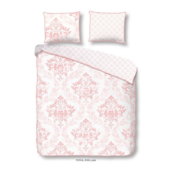 Розово спално бельо от памучен сатен Dalya, 200 x 200 cm - Descanso