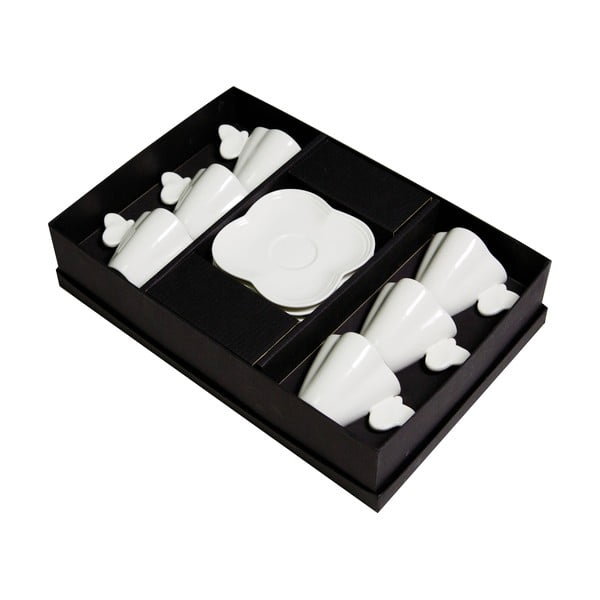 Sada 6 hrnků s podšálky Party