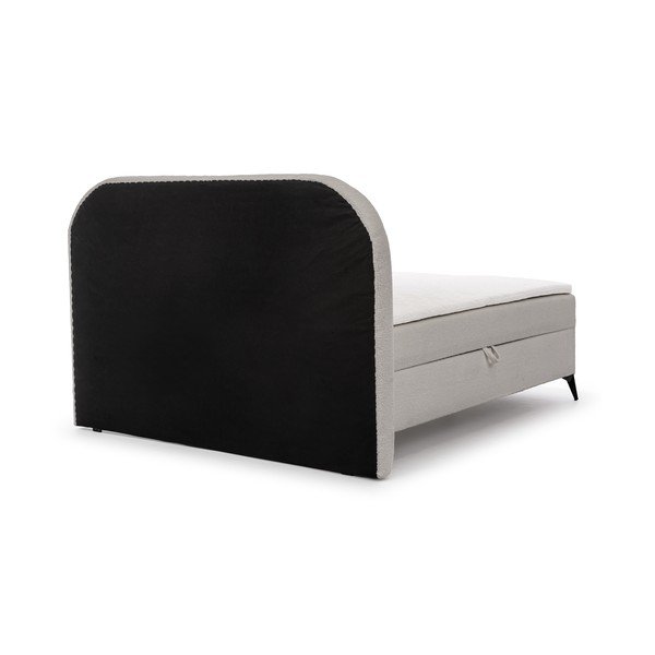 Светлосиво боксспринг легло 160x200 cm с място за съхранение Ornes – Ropez-image-4