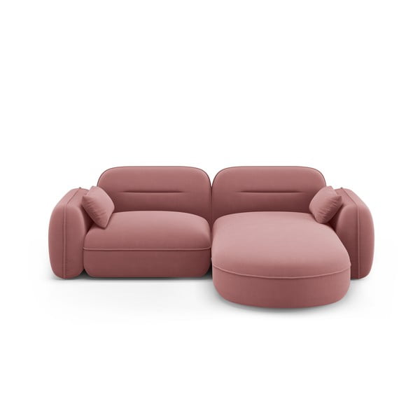 Розов кадифен ъглов диван (десен ъгъл) Audrey – Interieurs 86