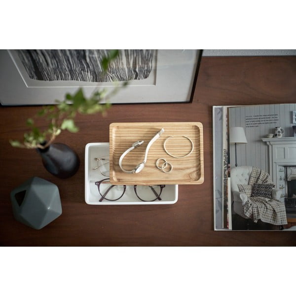 Бяла кутия за съхранение с капак 18,5x12,5x7 cm Rin – YAMAZAKI-image-1