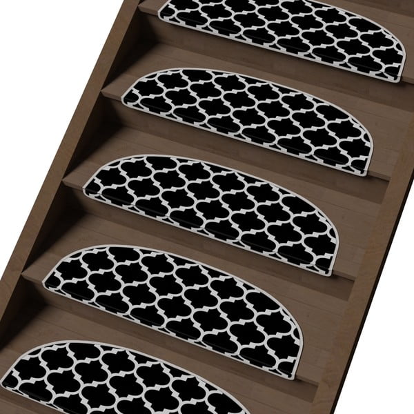 Черно-бели килимчета за стълби в комплект от 16 части 20x65 cm Madalyon - Vitaus-image-1