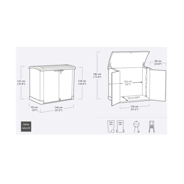 Бежов пластмасов градински шкаф Store It Out – Keter-image-1