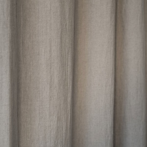Бежова ленена завеса с примки Night Time, 250 x 140 cm - Linen Tales-image-1
