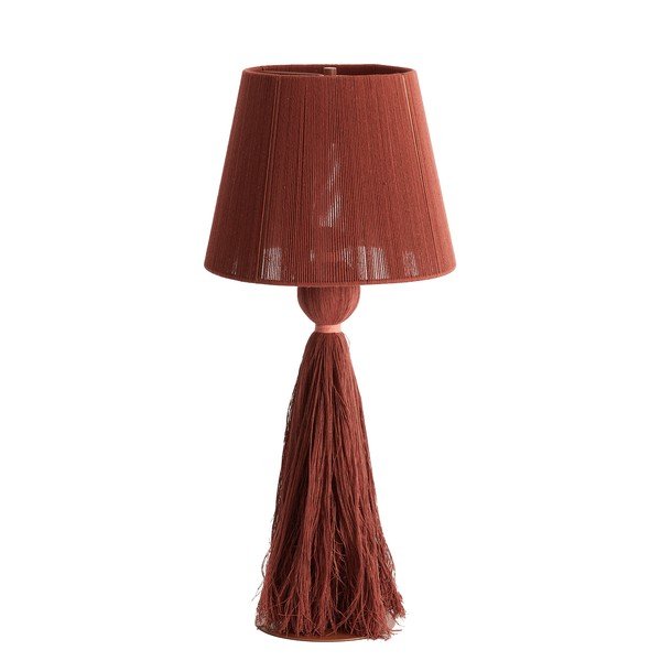 Настолна лампа в тухлен цвят с текстилен абажур (височина 58 cm) Espino – Light & Living