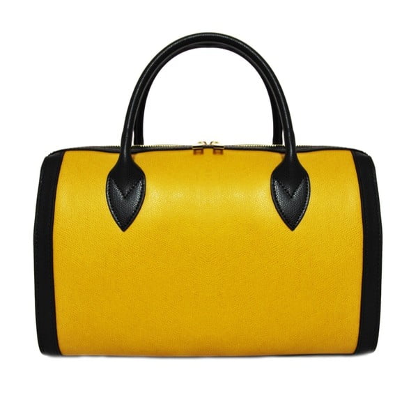 Žlutá kožená kabelka Giusy Leandri Mona