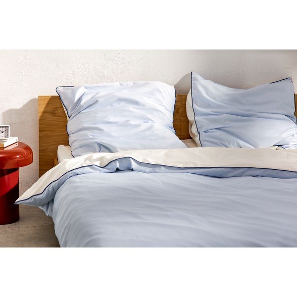 Светлосин единичен чаршаф за завивка от памучен сатен 140x200 cm Oba – noo.ma-image-4