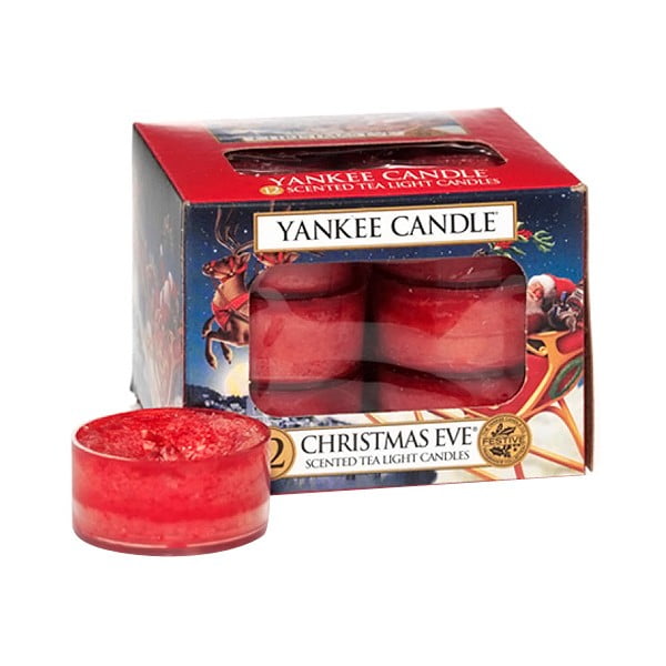Комплект от 12 ароматни свещи за Бъдни вечер, време на горене 4 часа Christmas Eve - Yankee Candle