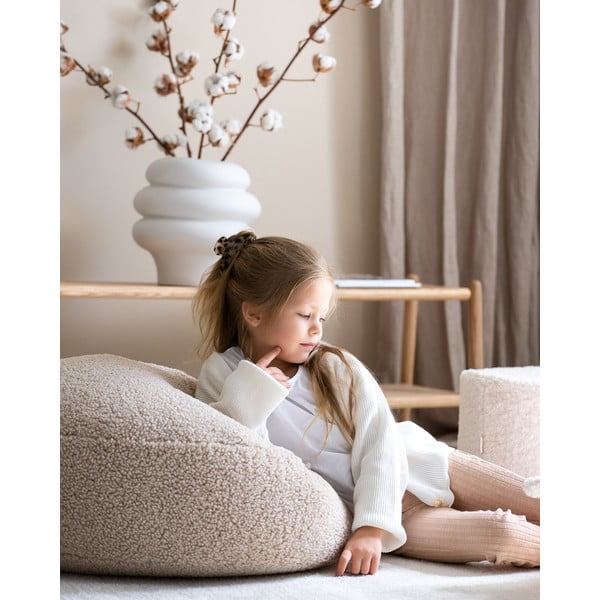 Светлокафяв детски пуф от букле Round – Wigiwama-image-4