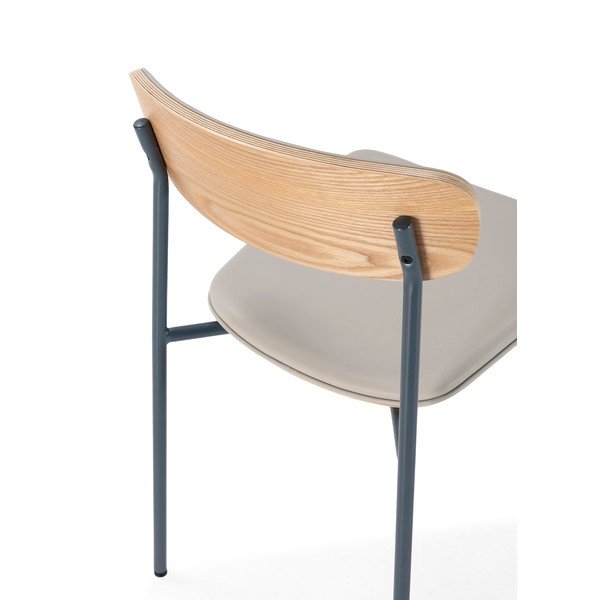 Бежови тапицирани трапезни столове в комплект за подреждане 2 бр. Saula – Marckeric-image-4