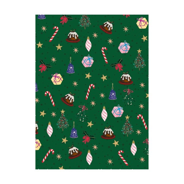 5 листа зелена опаковъчна хартия, 50 x 70 cm Christmas Fun - eleanor stuart