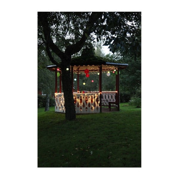 Червен външен слънчев LED фенер , ø 30 cm - Star Trading-image-3