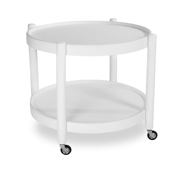 Odkládací stolek na kolečkách Max White, 80 cm