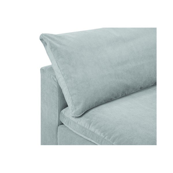 Светлосиня ъглова част от модулен диван от велур Galaxy, десен ъгъл - Windsor & Co Sofas-image-1