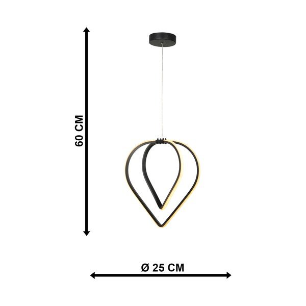 Черно метално LED висящо осветително тяло ø 33 cm Pars – Squid Lighting-image-4