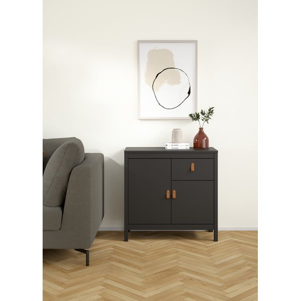 Черен нисък скрин 82x80 cm Madrid – Tvilum-image-1