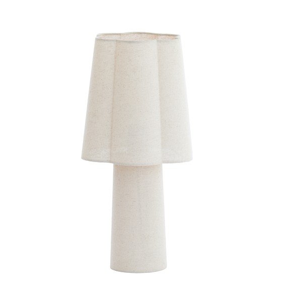 Бяла настолна лампа с текстилен абажур (височина 50 cm) Musaby – Light & Living