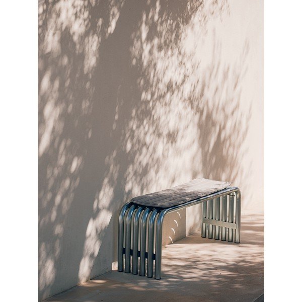 Градинска пейка метална в сребрист цвят Nokk – noo.ma-image-1