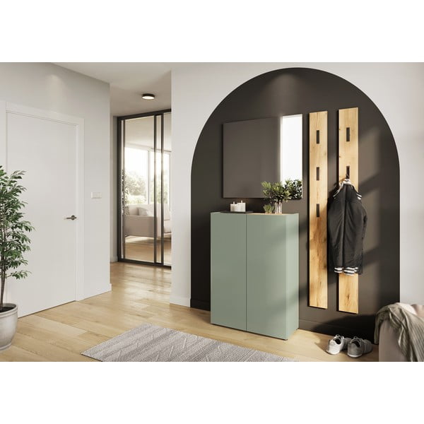 Светлозелен комплект за коридор от декор от дъб  74x200x33 cm Alviano – Germania-image-1