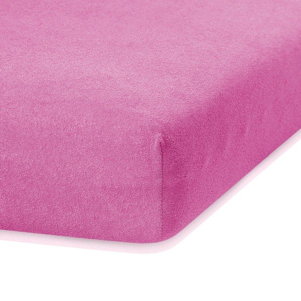 Еластичен чаршаф за двойно легло в цвят фуксия, 200/220 x 200 cm Ruby Siesta - AmeliaHome-image-2