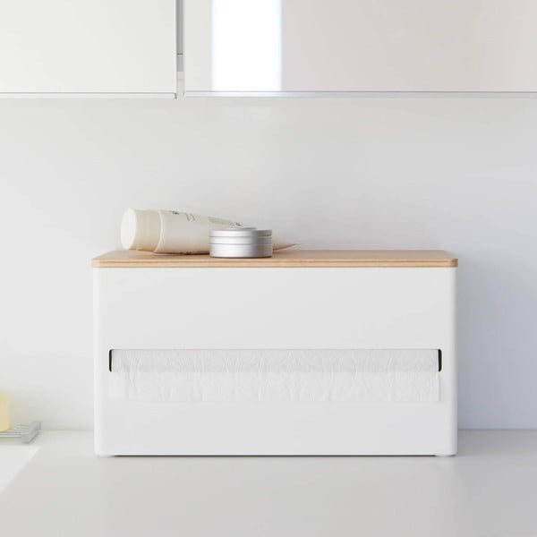 Бяла метална стойка за кухненска хартия Rin – YAMAZAKI-image-2