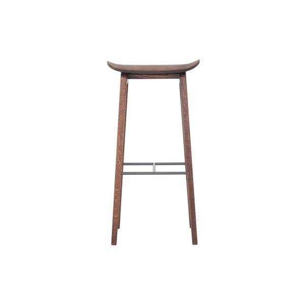 Hnědá barová židle z dubového dřeva NORR11 NY11, 75 x 35  cm