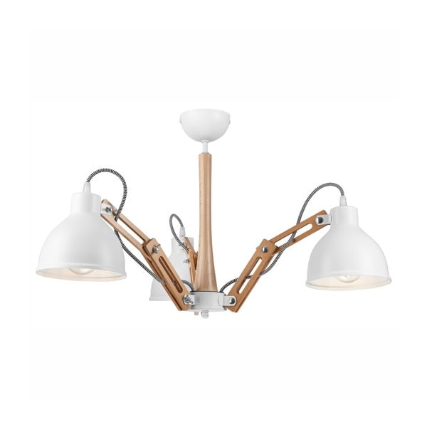 Бяло-кафява лампа за таван с метален абажур ø 15 cm Marcello - LAMKUR