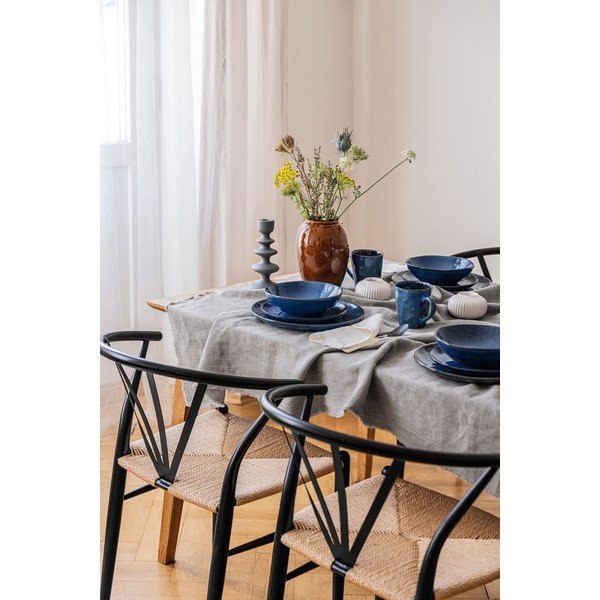 Тъмносин комплект за хранене от каменна керамика 16 бр. Glosia - Bonami Selection-image-4