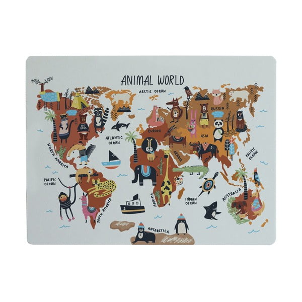 Подложка за маса , 55 x 35 cm Animals Worldmap - Really Nice Things