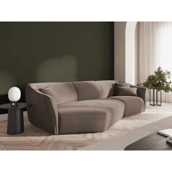 Кафяв кадифен ъглов диван Tokyo – Cosmopolitan Design-image-1