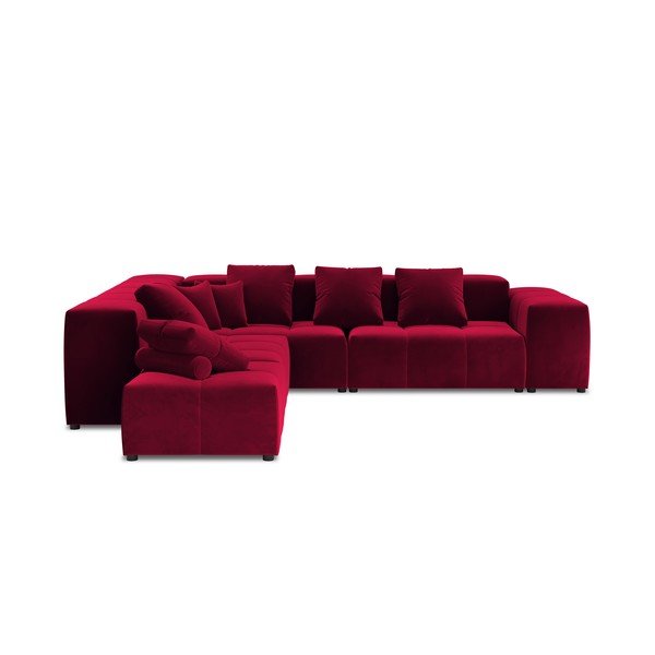Ъглов диван от червено кадифе (променлива) Rome Velvet - Cosmopolitan Design-image-3