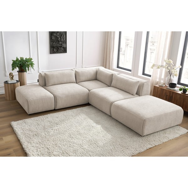 Бежов ъглов диван (променлив) Jeanne - Bobochic Paris-image-1