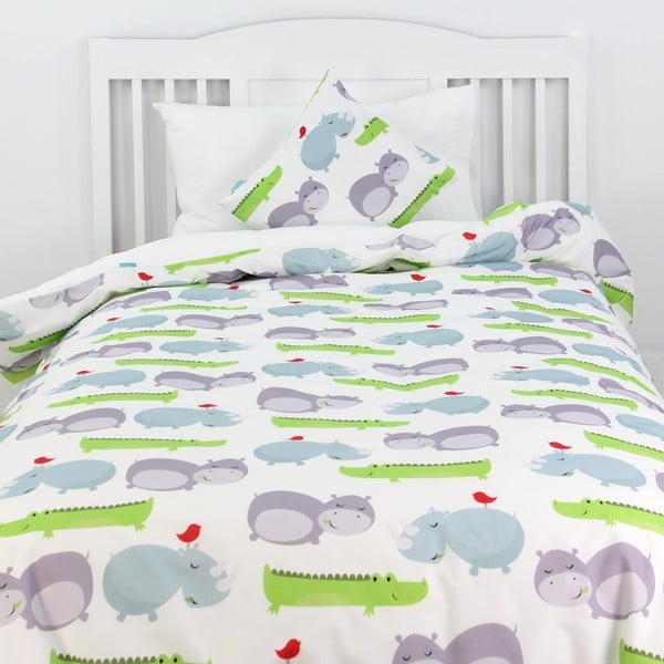 Детска памучна завивка и възглавница , 140 x 200 cm Hippo - Mr. Fox-image-1