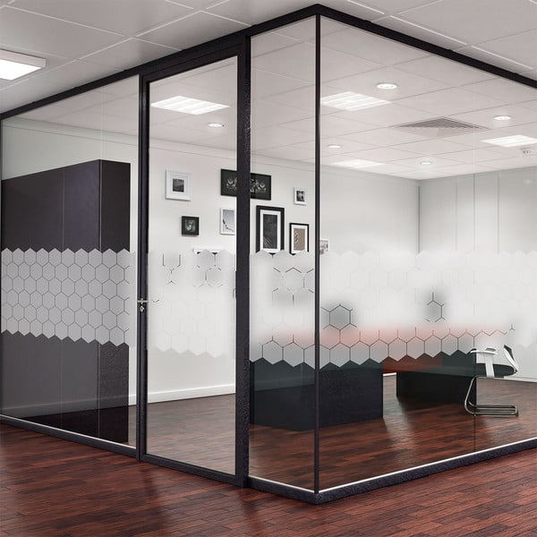 Комплект от 50 матови стикера за стъкло Hexagon - Ambiance-image-4