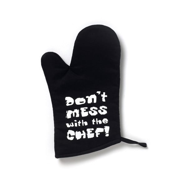 Черни памучни кухненски ръкавици Не се бъркайте с готвача Don't Mess With the Cheff - Cooksmart ®