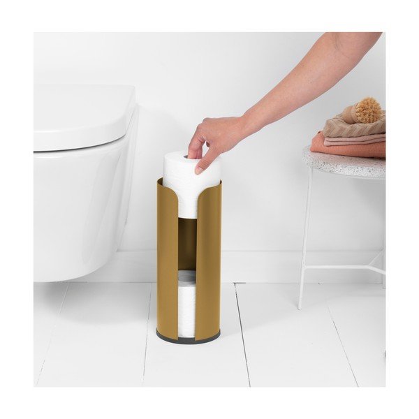Стоманена поставка за тоалетна хартия  в златист цвят ReNew – Brabantia-image-2