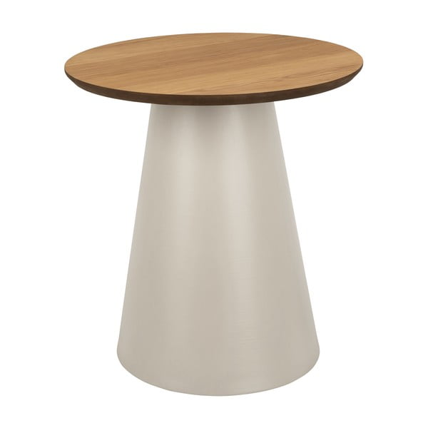 Кръгла масичка за кафе с дъбов плот в кремав и в естествен цвят  ø 45 cm Soli – Actona