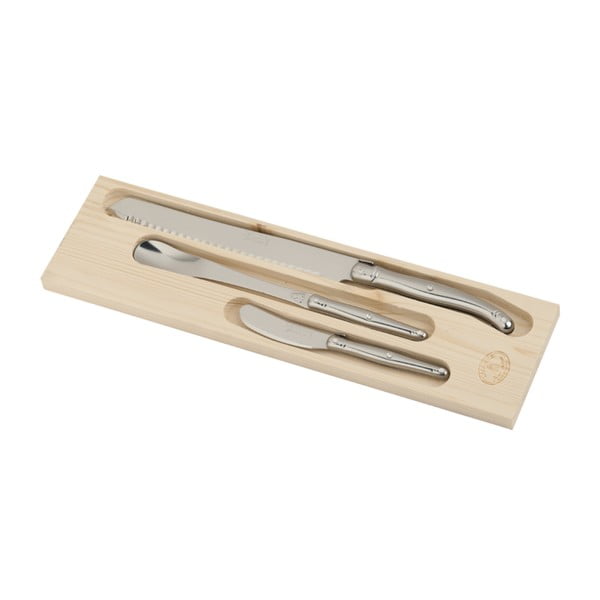 Комплект ножове за закуска от 3 части в дървен бюфет All Inox - Jean Dubost