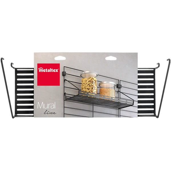 Черен метален компонент - рафт 43x15 cm Mural – Metaltex-image-2