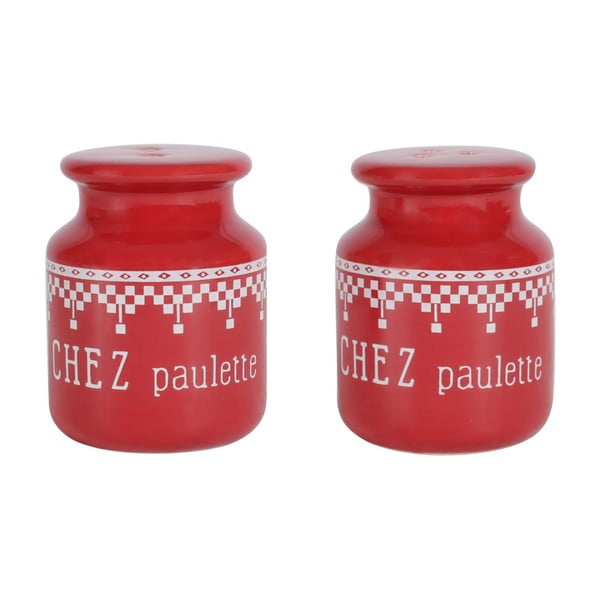 Set červené slánky a pepřenky Comptoir de Famille Paulette