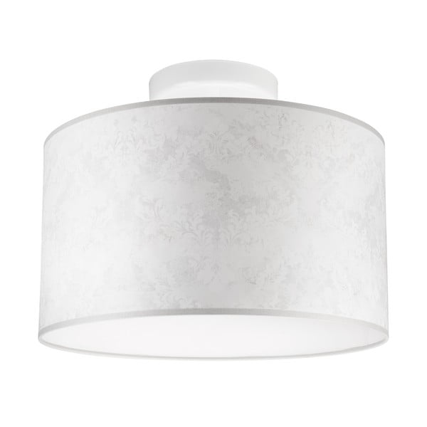 Светлосива лампа за таван с текстилен абажур ø 35 cm Print - LAMKUR