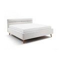 Светлосиво двойно легло 180x200 cm тапицирано с място за съхранение с включена подматрачна рамка Lotte – Meise Möbel