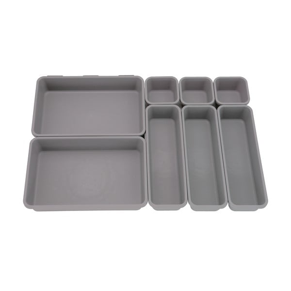 Сиви пластмасови органайзери за чекмеджета в комплект от 8 броя - Addis-image-3