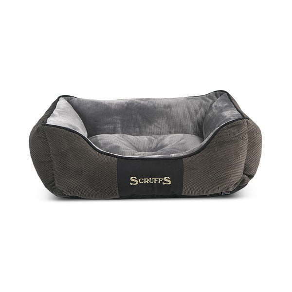 Тъмносиво плюшено легло за кучета 10x50 cm Scruffs Chester S - Plaček Pet Products