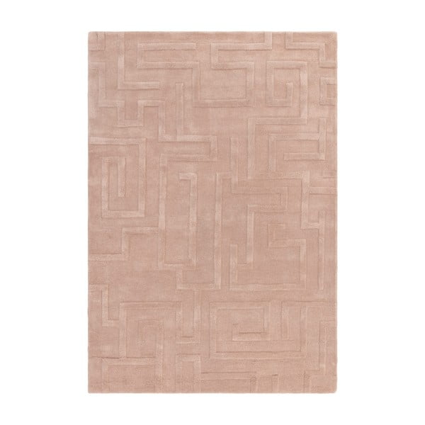 Светлорозов вълнен килим 120x170 cm Maze - Asiatic Carpets