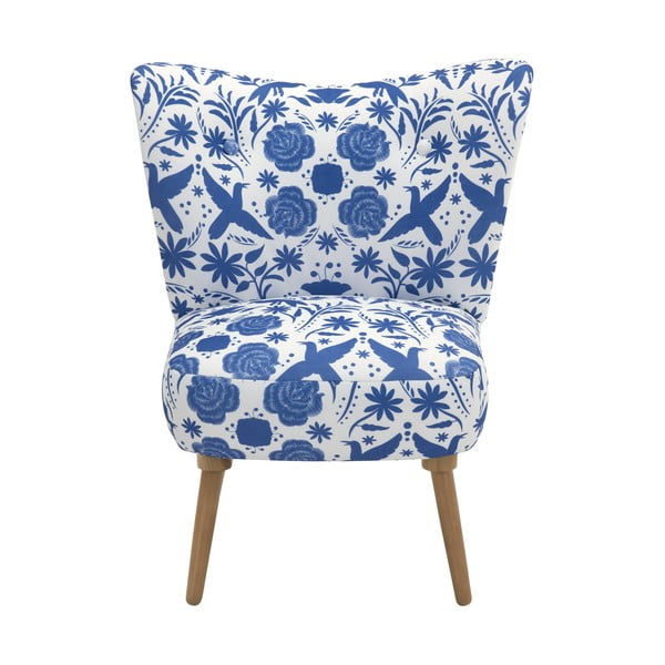 Синьо и бяло кресло с цветя Jack - Max Winzer-image-2