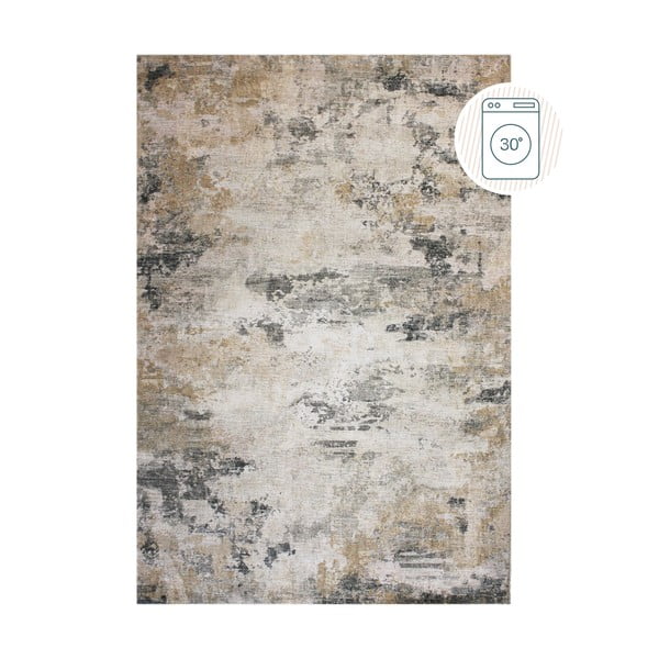 Сиво-бежов килим подходящ за пране 115x170 cm Lila Abstract – Flair Rugs