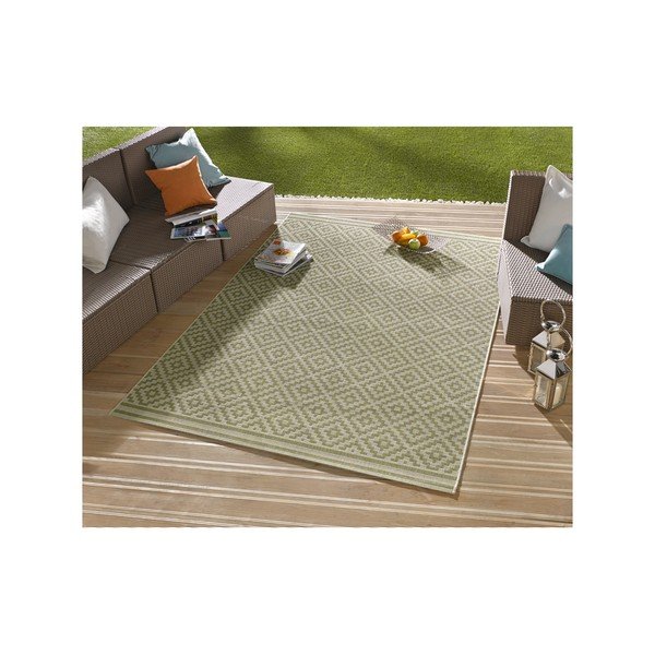 Zelený koberec vhodný do exteriéru Bougari Karo, 200 x 290 cm-image-3