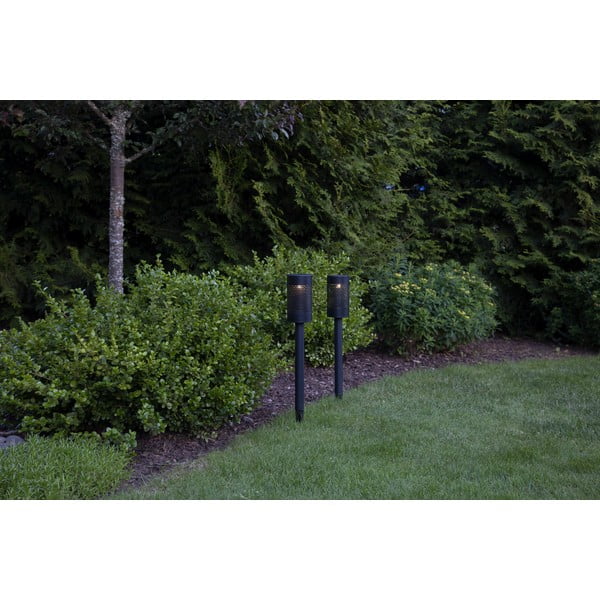 Черна слънчева LED светлина от неръждаема стомана, височина 46 cm Blace - Star Trading-image-3