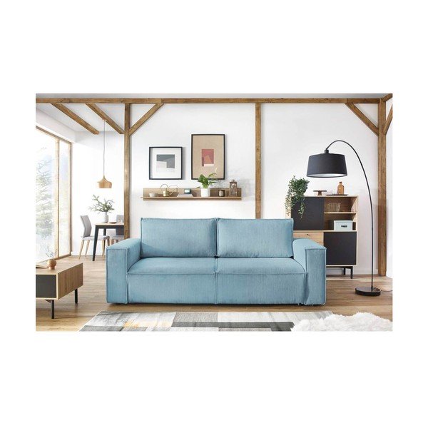 Сгъваем/с място за съхранение диван от рипсено кадифе в цвят мента 245 cm Nihad – Bobochic Paris-image-1